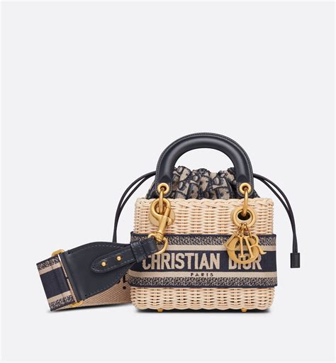 dior mini oblique tote bag|lady dior wicker bag.